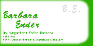 barbara ender business card